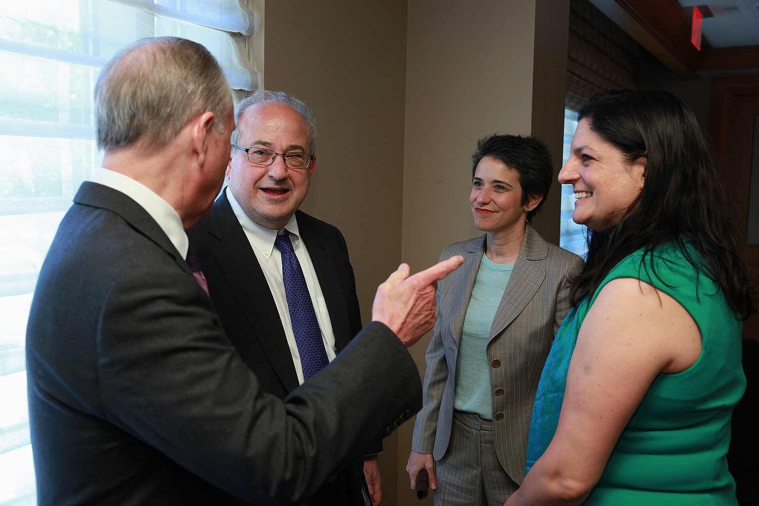 Inter-American Dialogue co-vice chair Mack McLarty, former White House chief of staff and chair of McLarty Associates, with Dialogue President Michael Shifter, Cook Political Report's Amy Walter, and POLITICO's Indira Lakshmanan.