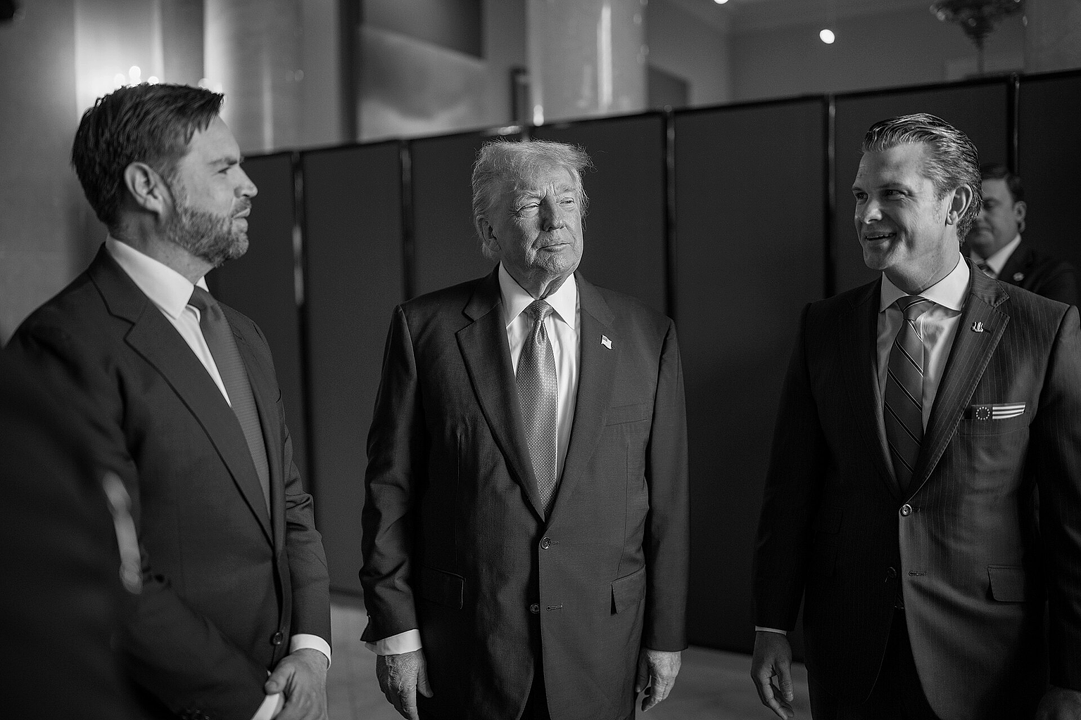 President Donald Trump, Vice President JD Vance, and Defense Secretary Pete Hegseth