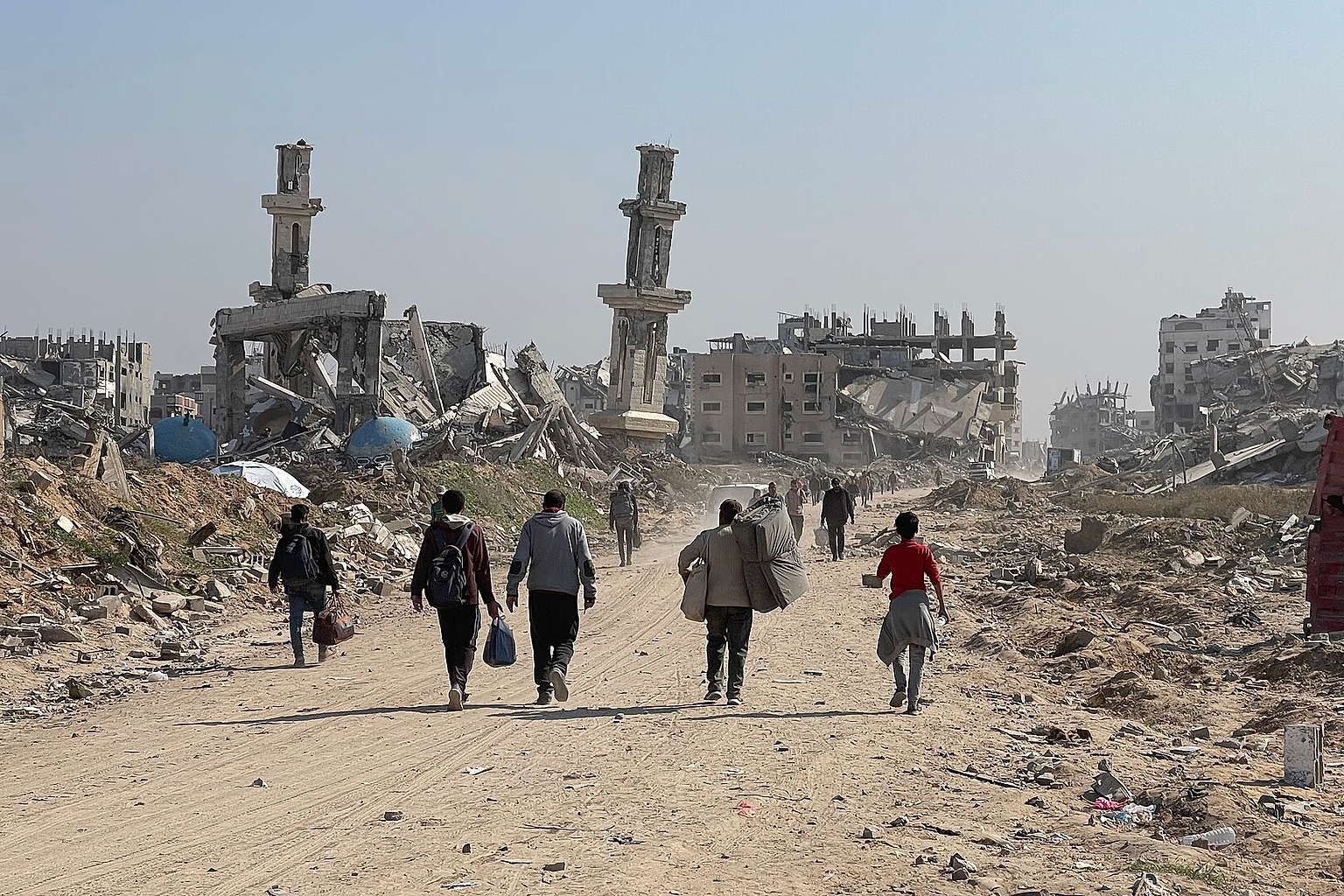 Forced Displacement of Palestinians in the Gaza Strip devastated by Israeli bombing, January 29, 2025