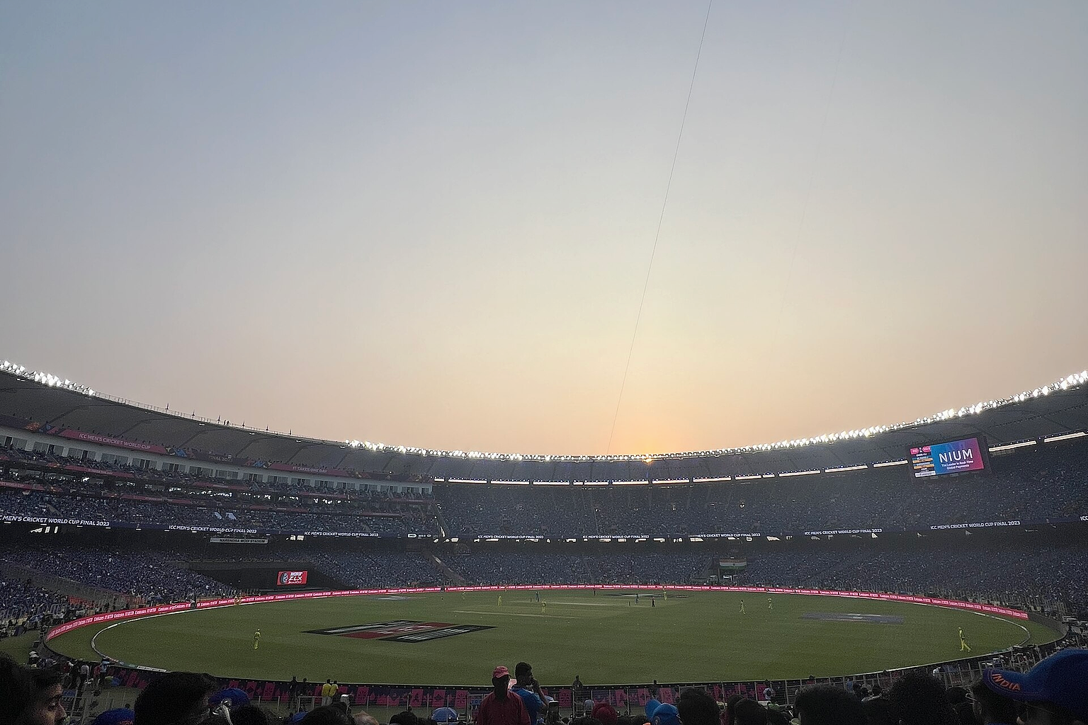 2023 Cricket world Cup final Between India and Australia the venue was Narendra modi stadium.