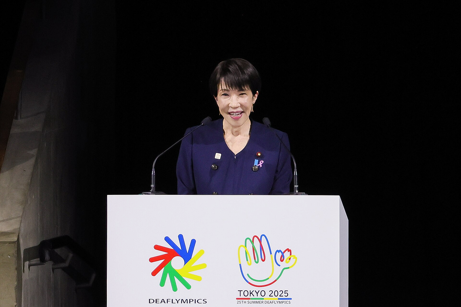 Sanae Takaichi at the 2025 Summer Deaflympics