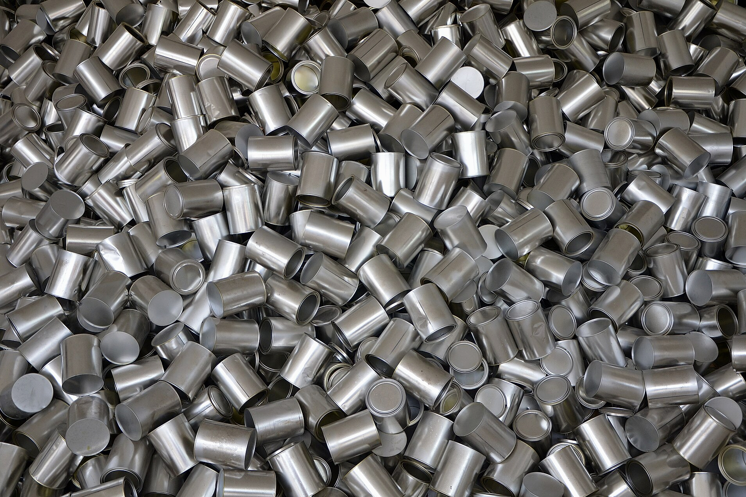 Heap of cans, symbolizing unrestrained consumption, outside the South Korea Pavilion of Expo 2015 in Milan.