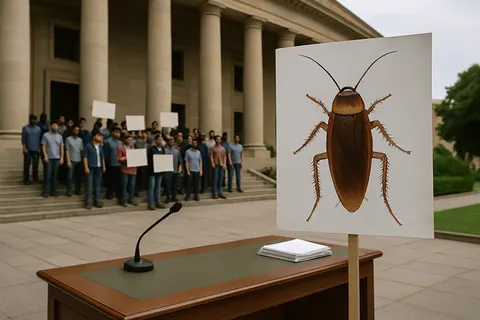 Editorial image for India’s Viral Cockroach Janta Party Protests Demand Education Minister’s Resignation