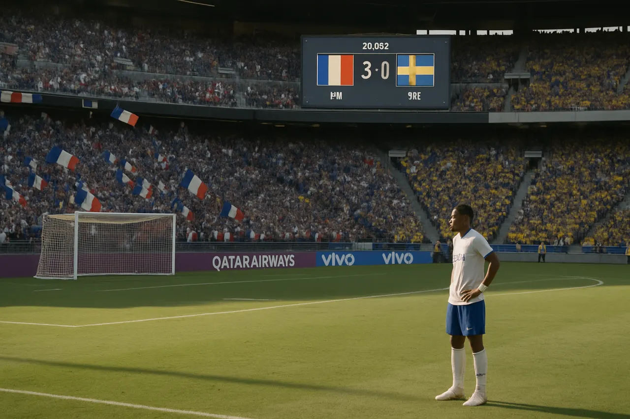 Editorial image for Mbappe Double Secures France’s 3-0 Victory Over Sweden to Reach World Cup Last 16