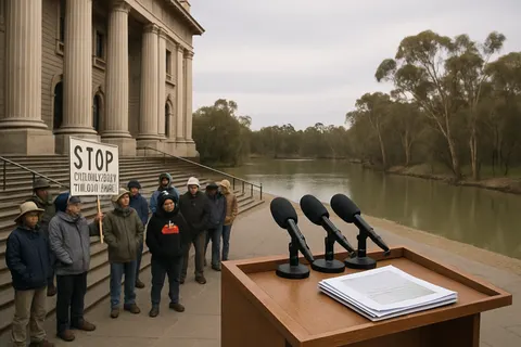 Editorial image for Traditional Owners and Locals Protest Victorian Murray Flood Plains Restoration Project