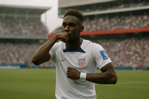 Editorial image for Folarin Balogun Scores and Pays Tribute to LeBron James in USA’s World Cup Round of 32 Win