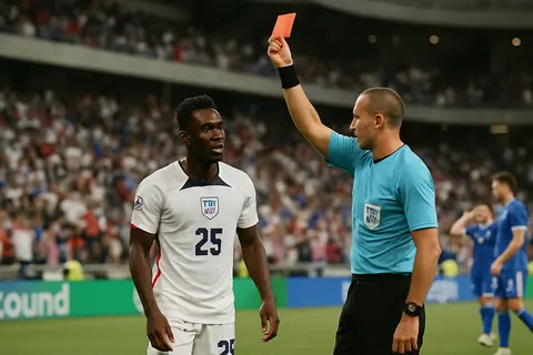 Editorial image for USA World Cup Star Folarin Balogun Receives Controversial Red Card in Round of 32 Match