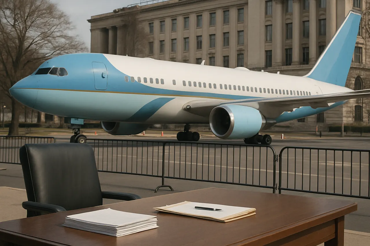 Editorial image for Trump Takes First Ride on Luxury Air Force One Gifted by Qatar