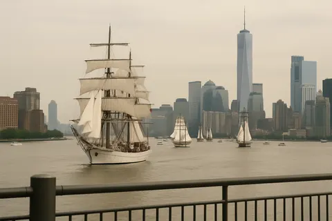 Editorial image for Largest Maritime Parade in Modern History Sails Up Hudson River on Fourth of July