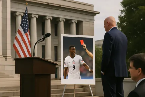 Editorial image for Trump Calls FIFA Chief Over USA Player’s Red Card; Political Figures React on July Fourth