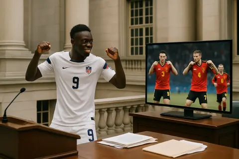 Editorial image for Belgium Mocks US Men’s Soccer with Trump Dance After 4-1 World Cup Defeat