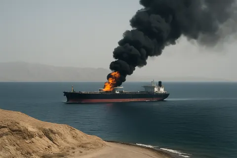 Editorial image for Tanker Set Ablaze After Being Struck by Projectile in the Strait of Hormuz