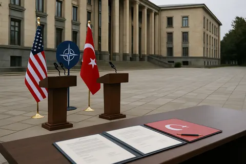 Editorial image for Trump and Erdoğan Deliver Remarks in Ankara Ahead of NATO Summit Amid Controversies