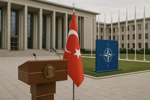 Editorial image for Trump Arrives in Turkey for NATO Summit; Maine Senate Candidate Platner Faces Backlash