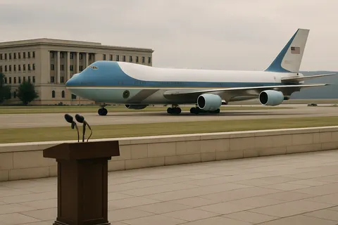 Editorial image for Trump Uses Old Air Force One After NATO Summit, Sends New Jet to UK