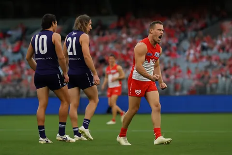 Editorial image for Fremantle Concedes Rare Goal for Taunting in AFL Clash with Sydney Swans