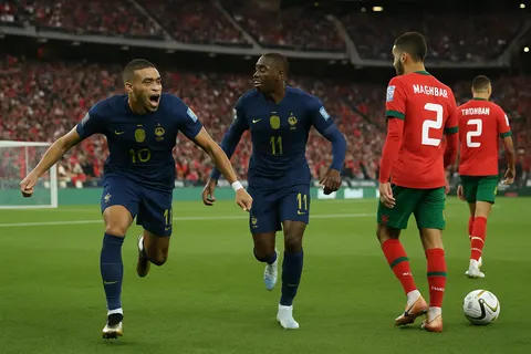 Editorial image for Mbappe and Dembele Lead France to 2-0 Win Over Morocco, Securing World Cup Semifinal Spot