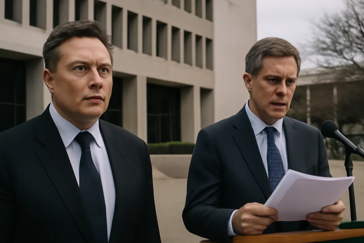 Grounded editorial scene illustrating Nathan Johnson, Democratic candidate for Texas attorney general, calls for scrutiny of state grants awarded to Elon Musk’s SpaceX, alleging the deal raises concerns about fairness and public trust.