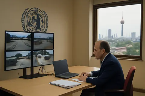 Grounded editorial scene illustrating UNESCO highlights the need for innovative financing to protect education spending as foreign aid decreases and calls for investigation into Sri Lanka prison violence.