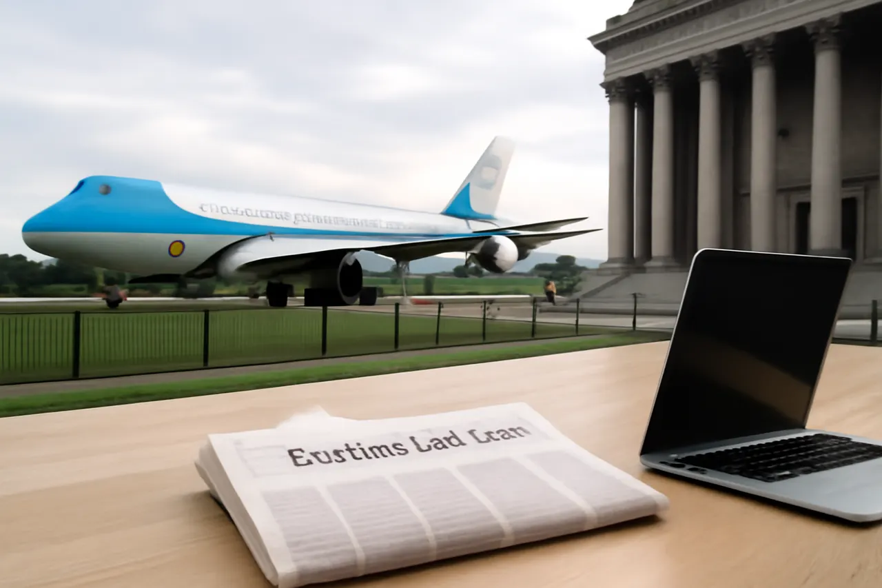 Grounded editorial scene illustrating Federal agents have compelled testimony from journalists regarding their reporting on a plane gifted to Trump by Qatar.