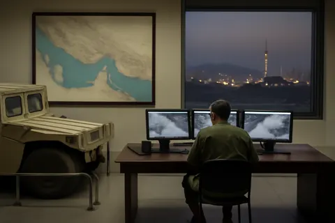 Grounded editorial scene illustrating The United States has continued military strikes against Iran as both nations compete for control over the strategic Strait of Hormuz.