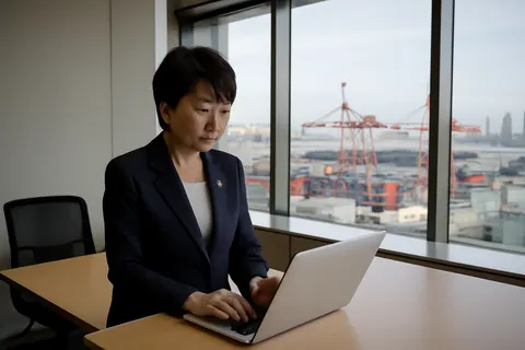General business and trade setting with a clear real-world economic focal point.