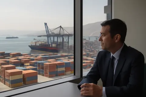 General business and trade setting with a clear real-world economic focal point.