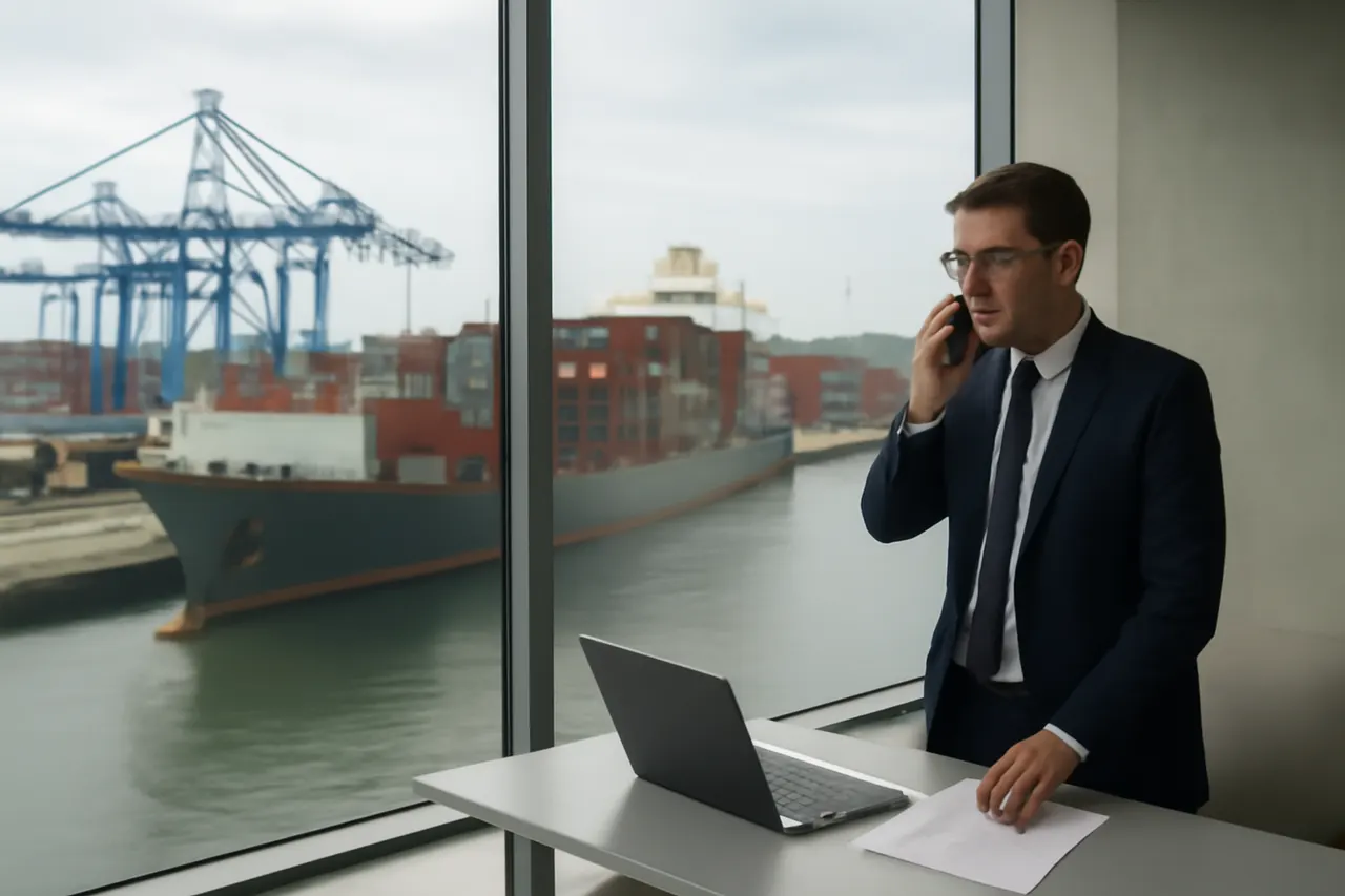 General business and trade setting with a clear real-world economic focal point.