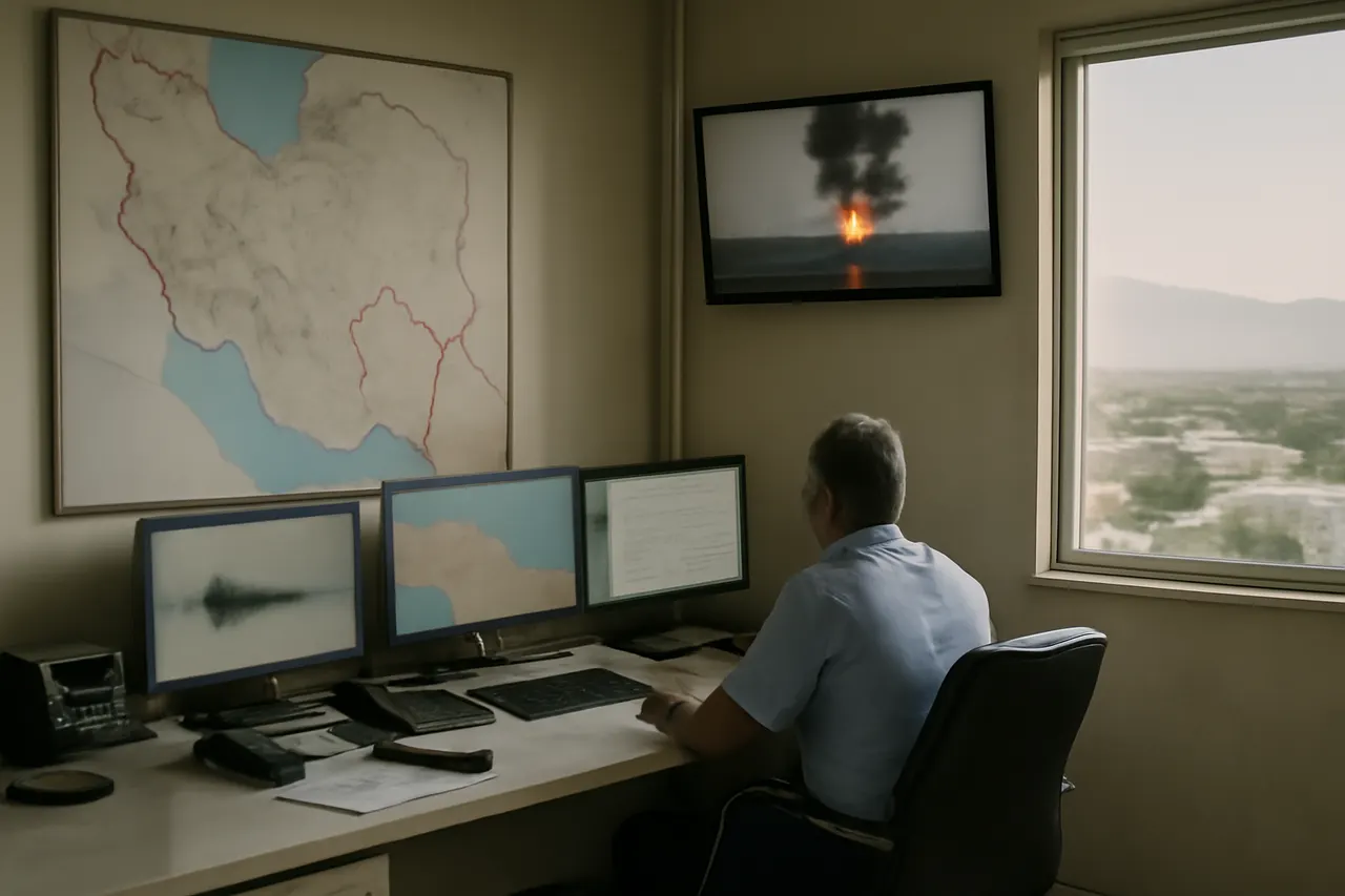 Grounded editorial scene illustrating On July 21, 2026, multiple explosions were reported in key Iranian locations as the US launched a new wave of attacks, while Tehran accused Gulf states of being targeted and reported two tankers on fire in the Strait of Hormuz.