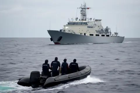 Grounded editorial scene illustrating Both nations accuse each other of initiating a violent confrontation near the Second Thomas Shoal, escalating tensions in the disputed South China Sea region.