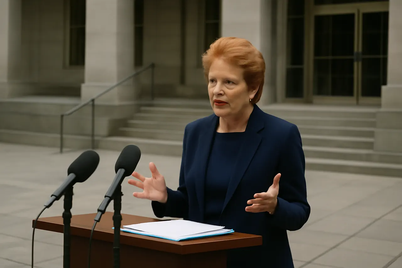 Grounded editorial scene illustrating One Nation leader Pauline Hanson addresses questions about her recent Europe trip with billionaire Gina Rinehart, denying taxpayer funding and responding to criticism of her anti-immigration remarks.