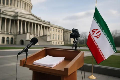 Grounded editorial scene illustrating As US-Iran hostilities escalate, Democrats call on President Trump to reverse course following increased American deaths and injuries.