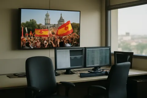 Grounded editorial scene illustrating Spain celebrated their 1-0 win against Argentina in the World Cup final, returning home to emotional scenes on July 20, 2026.