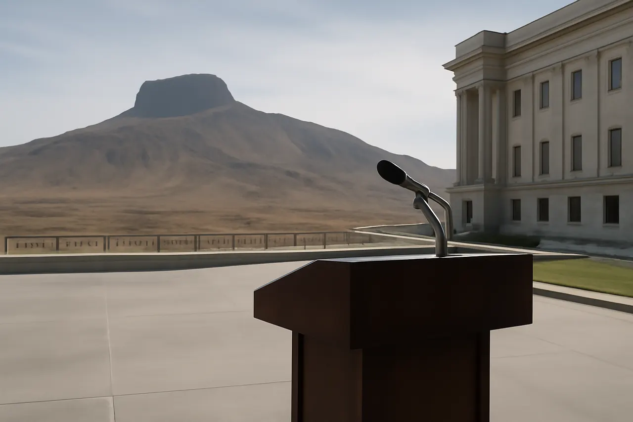 Grounded editorial scene illustrating Former President Donald Trump indicated that the United States is not finished with Iran and suggested an underground nuclear site could be the next military focus.