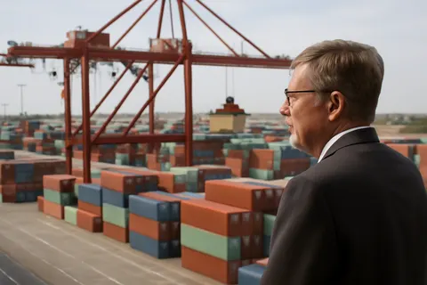 General business and trade setting with a clear real-world economic focal point.