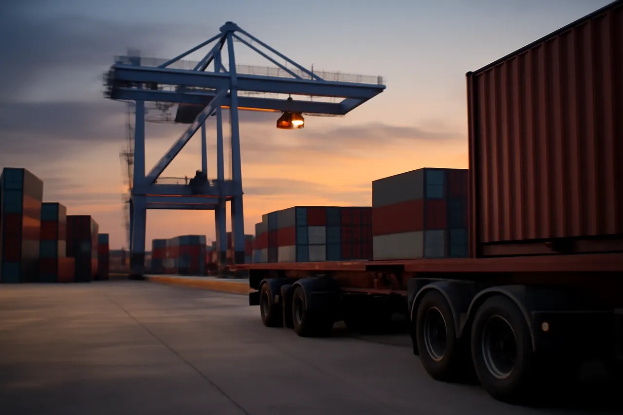 General business and trade setting with a clear real-world economic focal point.