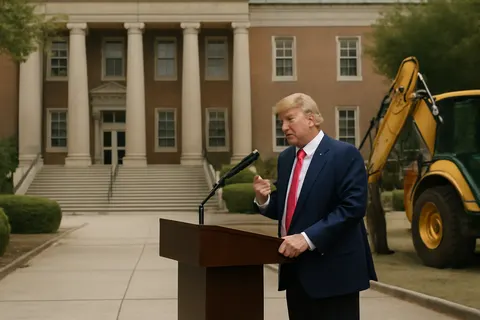 Grounded editorial scene illustrating At a July 22 rally in Marietta, Georgia, Donald Trump rejected the political use of 'affordability' yet highlighted his administration’s economic benefits and introduced new ‘Trump accounts’ for children’s savings.