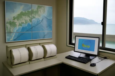 Grounded editorial scene illustrating Research shows that the locked zone along Japan’s deadliest fault line is not permanent, challenging efforts to forecast future megaquakes and tsunamis.