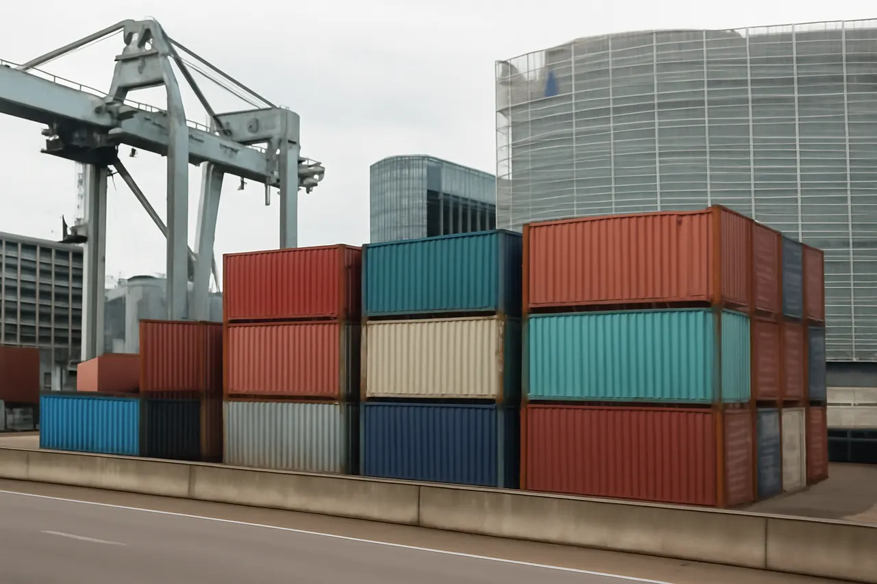 General business and trade setting with a clear real-world economic focal point.
