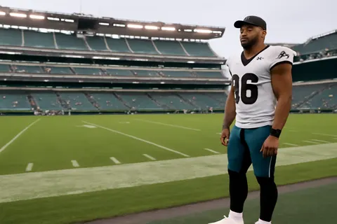 Grounded editorial scene illustrating Following the FIFA World Cup's grass surface mandate at NFL stadiums, Saquon Barkley argues NFL players should have the same playing conditions.