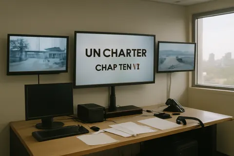 Grounded editorial scene illustrating On Thursday, July 23rd, 2026, the UN Security Council convened to discuss enhancing peaceful dispute resolution mechanisms and the implementation of resolution 2788 (2025).
