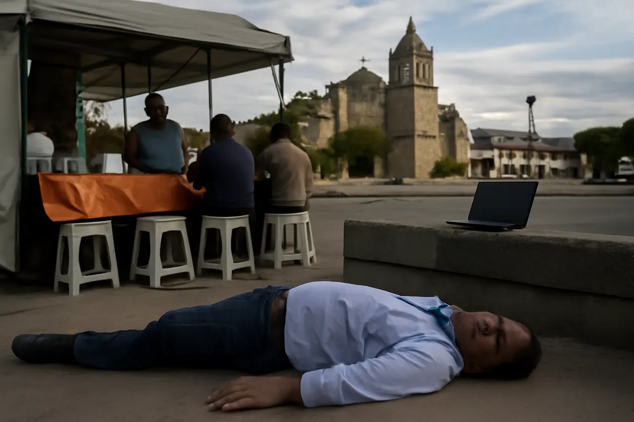 Grounded editorial scene illustrating Alejandro Leyva Aguilar, known for reporting on alleged corruption and criminal violence, was fatally shot while dining at a street food stall.