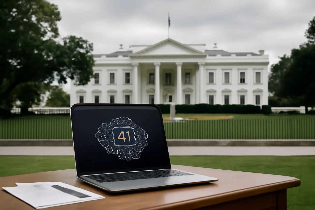 Grounded editorial scene illustrating The White House includes state governors and electricity companies in an effort to shield consumers from rising utility bills linked to AI data centers.