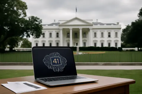 Grounded editorial scene illustrating The White House includes state governors and electricity companies in an effort to shield consumers from rising utility bills linked to AI data centers.