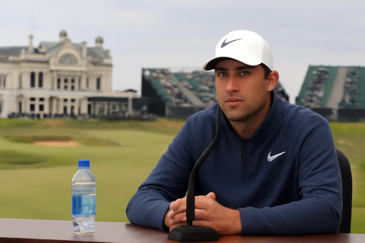 Grounded editorial scene illustrating Scheffler reflects on the unique nature of golf rivalries and addresses criticism surrounding Bryson DeChambeau's strategy at the 2026 Open Championship.