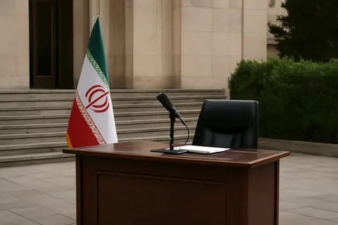 Grounded editorial scene illustrating US President Donald Trump signals potential escalation in military operations against Iran, while Iranian Foreign Minister Abbas Araghchi warns against aggression.
