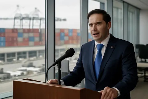 General business and trade setting with a clear real-world economic focal point.