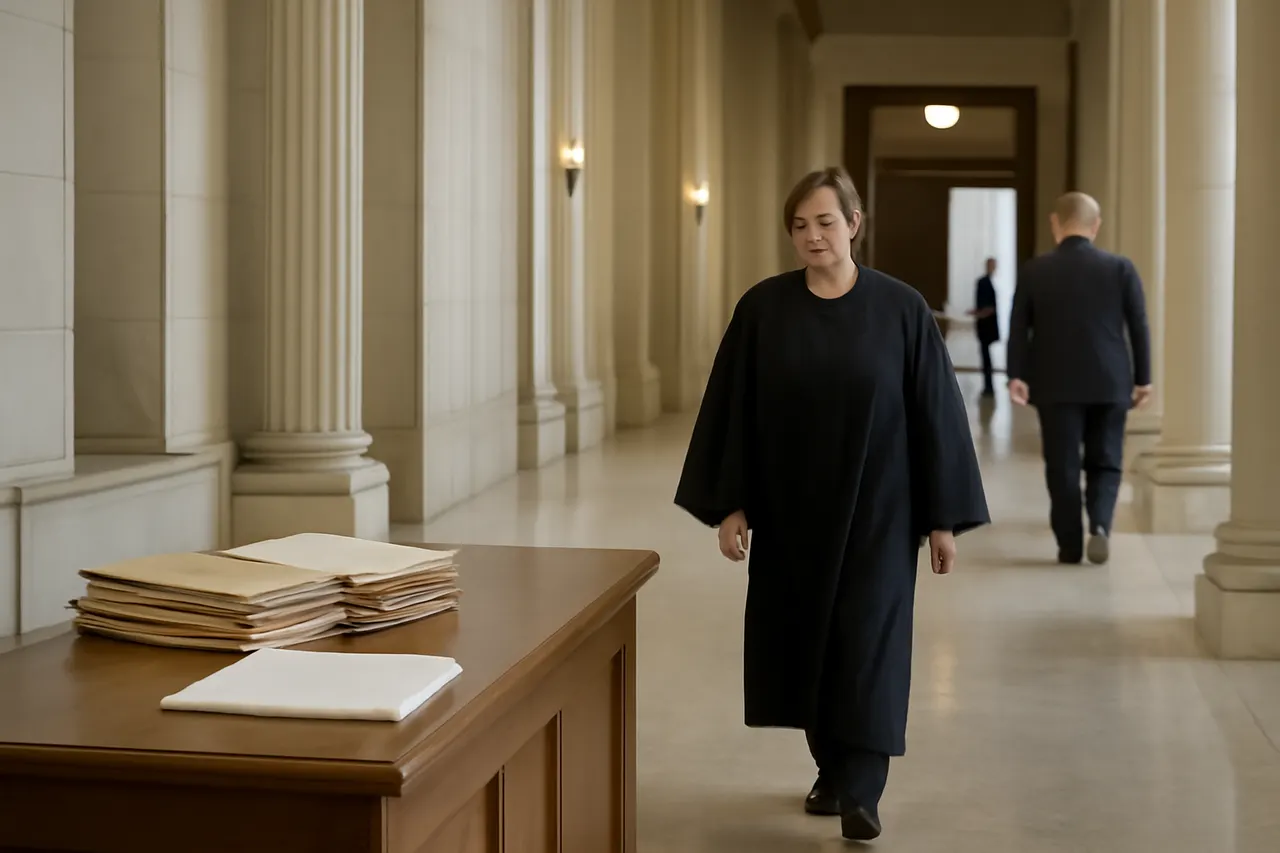 Quiet courthouse or legal-work setting with documents and civic architecture.