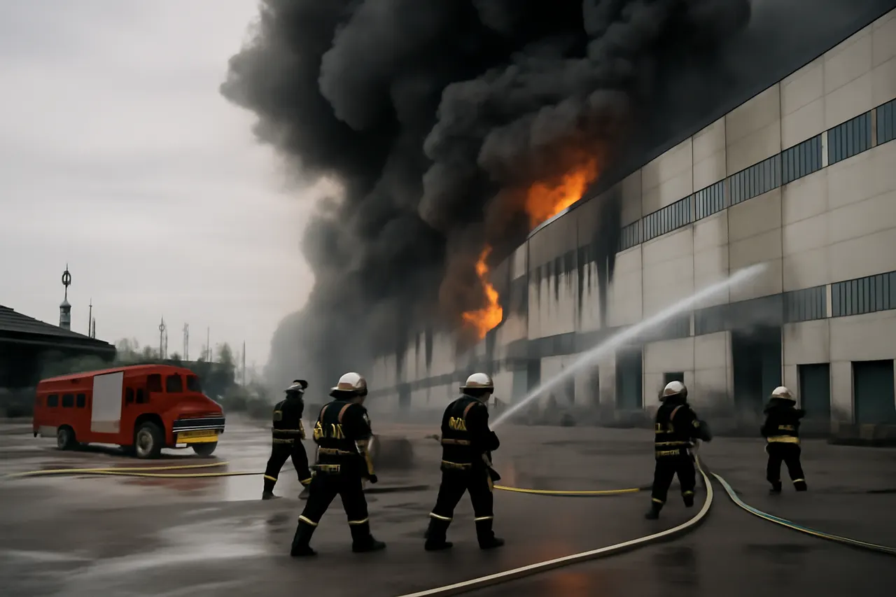Worker in a modern industrial production or logistics setting.