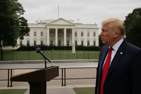 Grounded editorial scene illustrating Nearly three months after a shooting disrupted the annual White House press gala, US President Donald Trump will address the event at a new venue under heightened security.